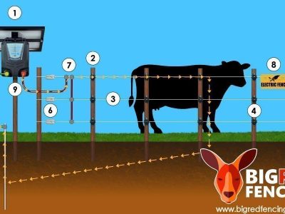 ELECTRIC FENCE DIAGRAM FOR PARTS AND COMPONENTS NEEDED TO SET UP A DIY ELECTRIC FENCE