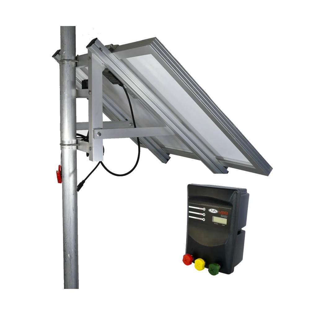 Jva 80Km 8 Joule Solar Electric Fence Energiser Kit 1 JVA 80km Solar electric fence charger kit with 8 joule energiser