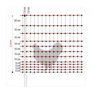 JVA Poultry Electric Fence Netting Roll - 50m x 110cm diagram