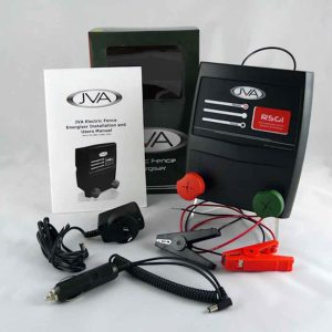 JVA RSG1 1km Portable Rechargeable Electric Fence Energiser – 0.1 Joule – PTE2235 Box contents