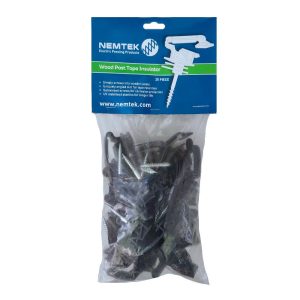 NEMTEK ELECTRIC FENCE WOOD POST SCREW IN INSULATORS FOR 40MM TAPE AI-TI Bag of 25