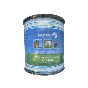 Nemtek Electric Fence Poly Tape 12mm Mix5 200m roll - AW-PTMX12MM/200