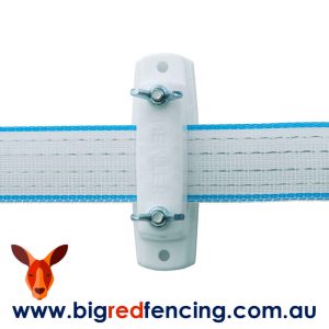 Nemtek End and Corner Post Insulator for wide tape - White AI-CI-PT-W on post with wide polytape