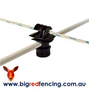 Nemtek Screw-on Round Bar Insulator AI-SOB on fibreglass post with polyrope