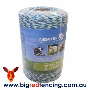 Nemtek electric fence Poly-Wire-Blue-Mix-3- AW-PWBMIX3-200M - 2