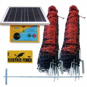 Thunderbird 100m Solar Electric Fence Netting Kit With S-185B Upgrade