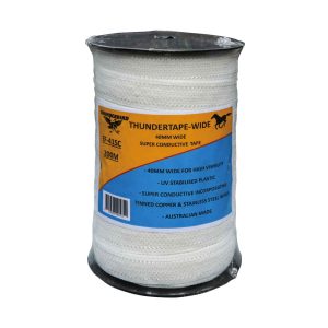 Thunderbird 40mm electric fence poly tape for horses and equine EF-41SC