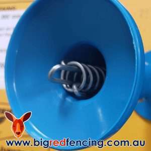 Close-up view of Thunderbird Compression Gate Handle's internal spring mechanism - durable and reliable for electric fence management in Australia (EF-32SGC).