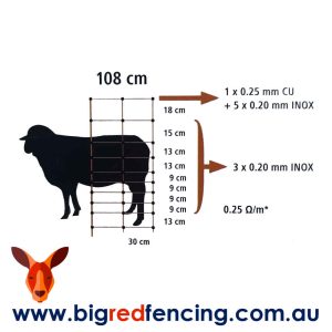 Thunderbird Electric Fence Netting for Sheep Goat Calves ThunderNet 50m roll EF-SGCNET - Electric Netting with lamb and sheep Mesh sizes