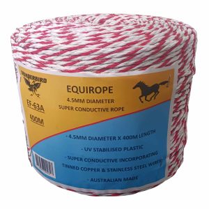 Thunderbird Equi Rope Electric Fence Polyrope - 4.5mm x 400m Roll - EF-63A