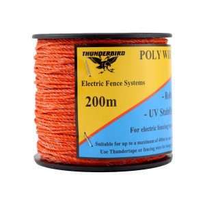 Thunderbird Orange Electric Fence Poly Wire 200m – 2mm – EF-40EO