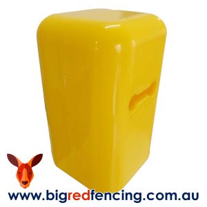 Thunderbird Star Picket Steel Post Safety Cap Cover Hi-Vis Yellow EF-400 Side View