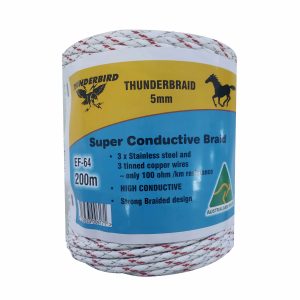 Thunderbird Thunderbraid Super Conductive Electric Fence braided rope wire- 200m roll - EF-64